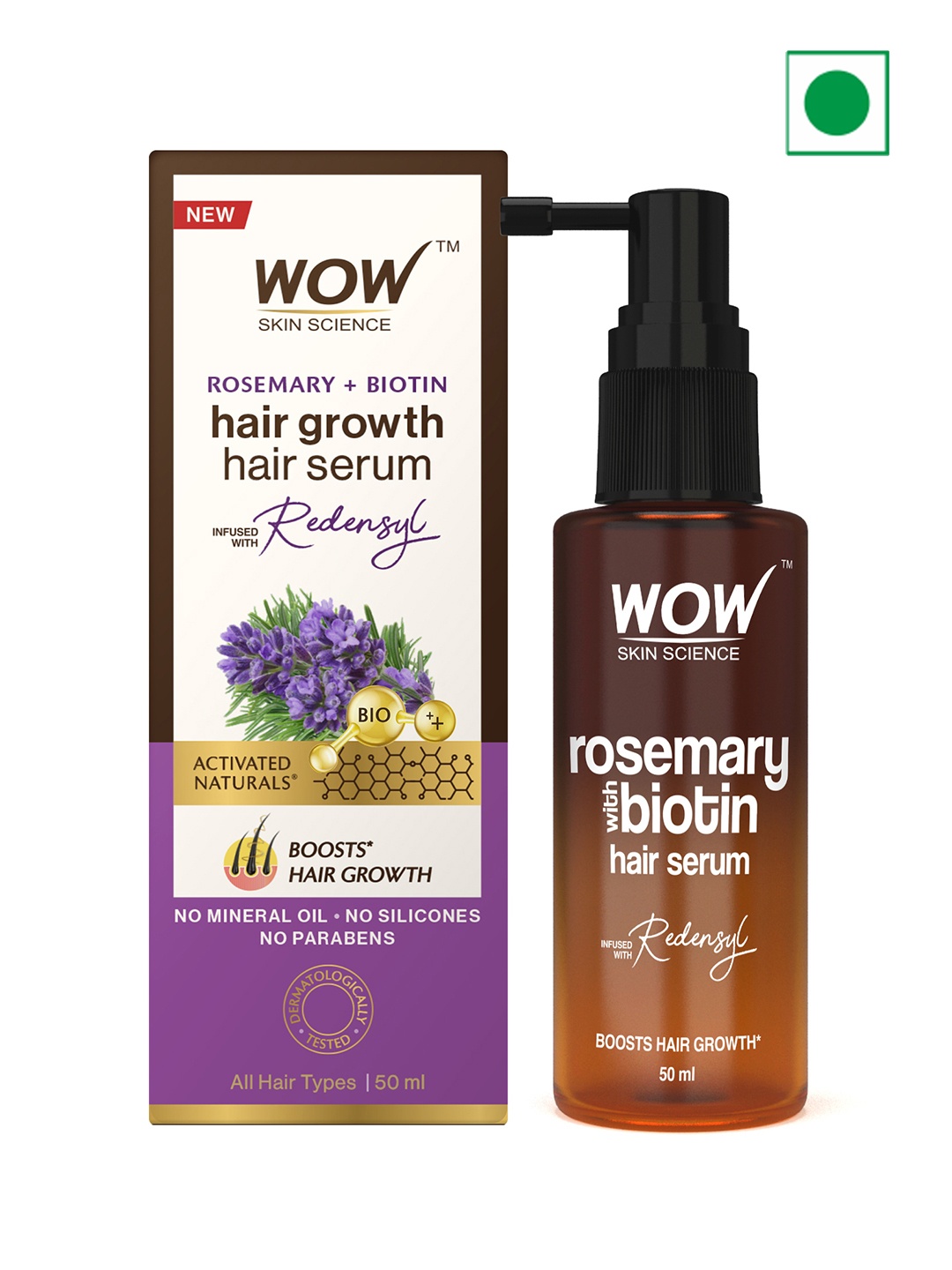 

WOW SKIN SCIENCE Redensyl, Rosemary & Biotin Hair Serum - 50 ml, Brown