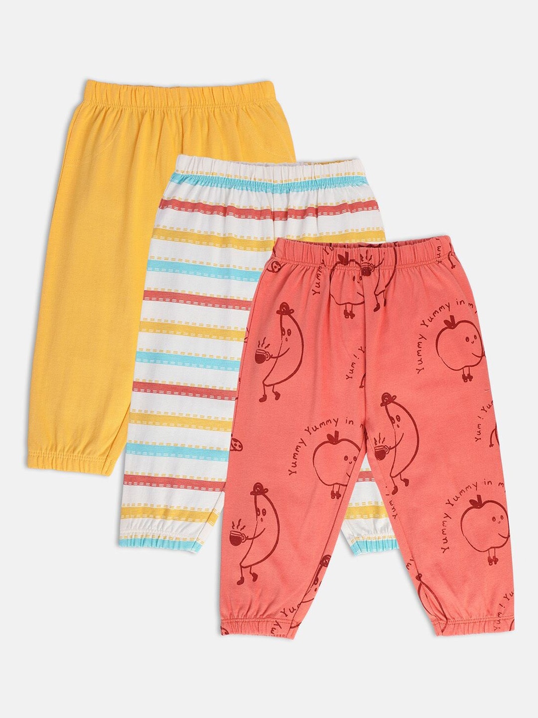 

MINI KLUB Boys Pack Of 3 Printed Pure Cotton Lounge Pants, Rust