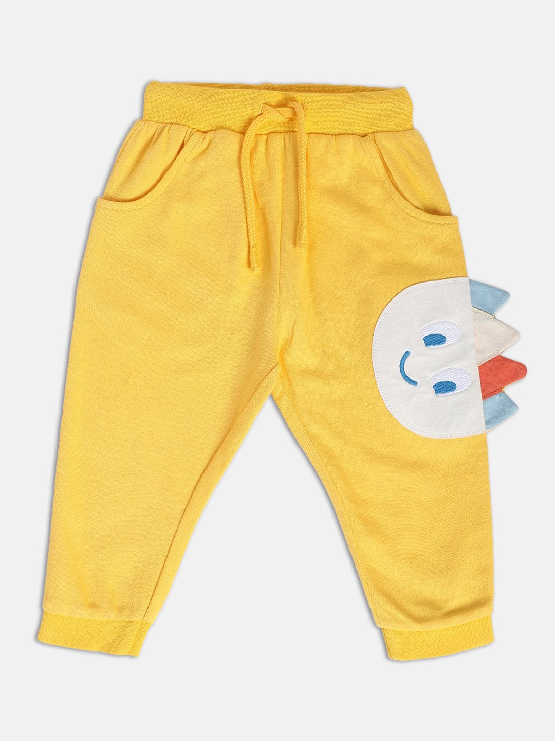 

MINI KLUB Boys Mid-Rise Pure Cotton Joggers, Yellow