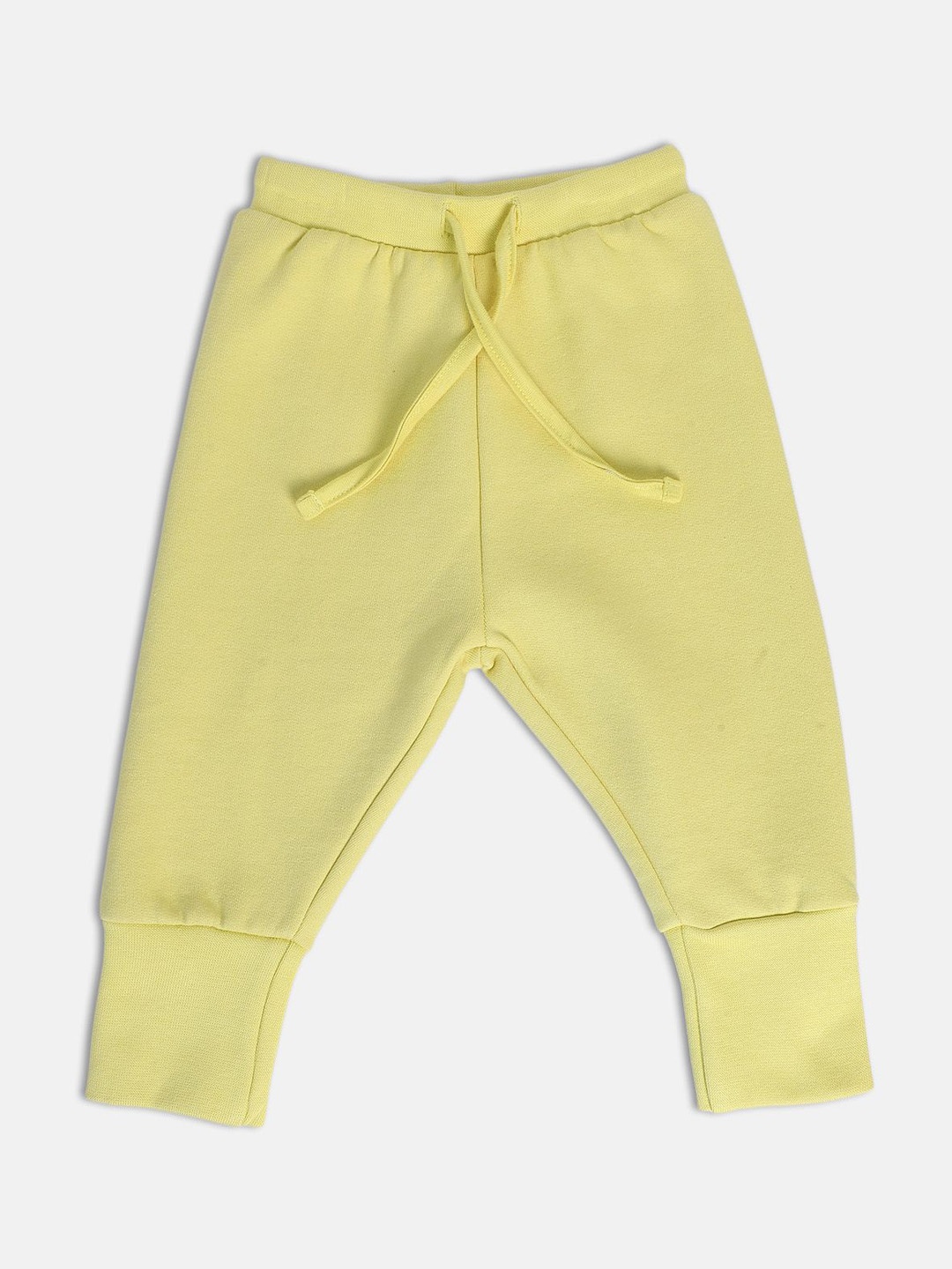 MINI KLUB Girls Easy Wash Pure Cotton Joggers, Yellow