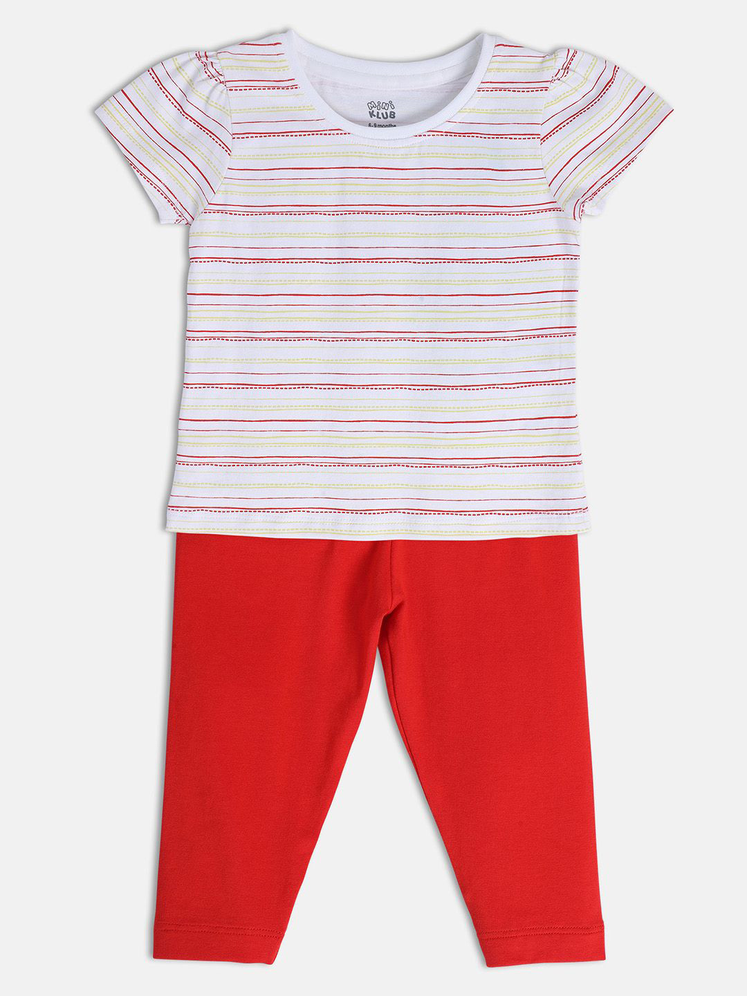 

MINI KLUB Girls Striped T-shirt with Trousers, White
