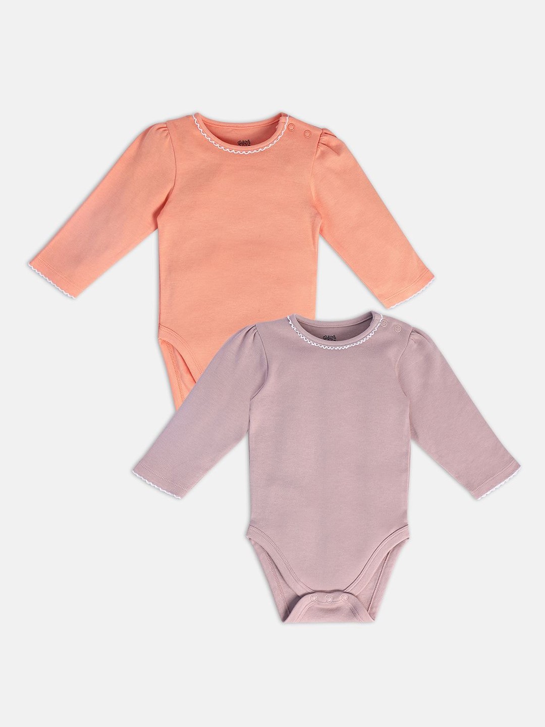 

MINI KLUB Infant Girls Pack Of 2 Pure Cotton Bodysuit, Coral
