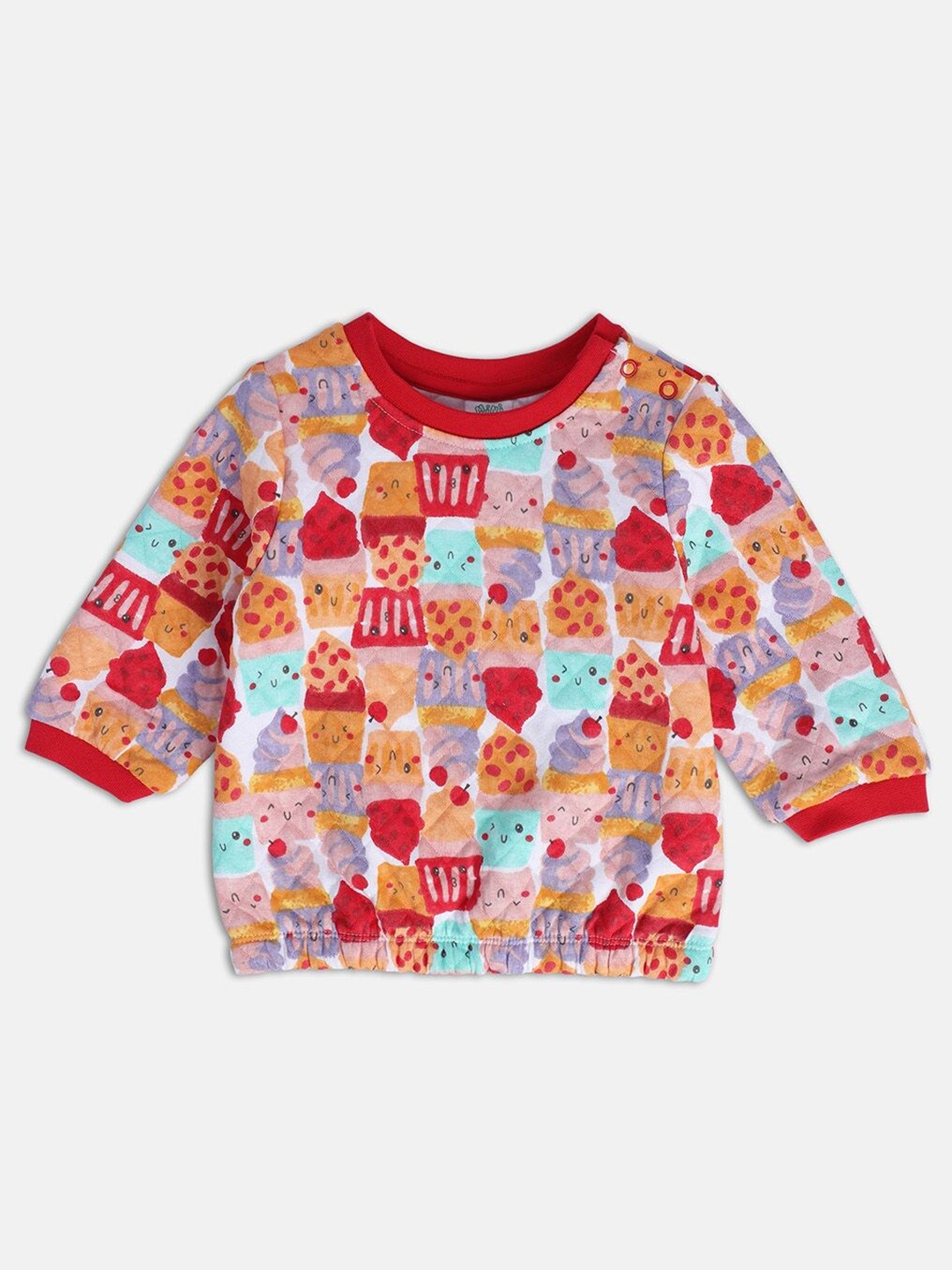 MINI KLUB Girls Conversational Printed Pullover, White