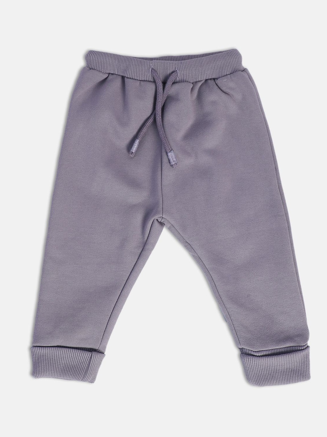 MINI KLUB Boys Mid-Rise Flat-Front Easy Wash Cotton Joggers Trousers, Grey
