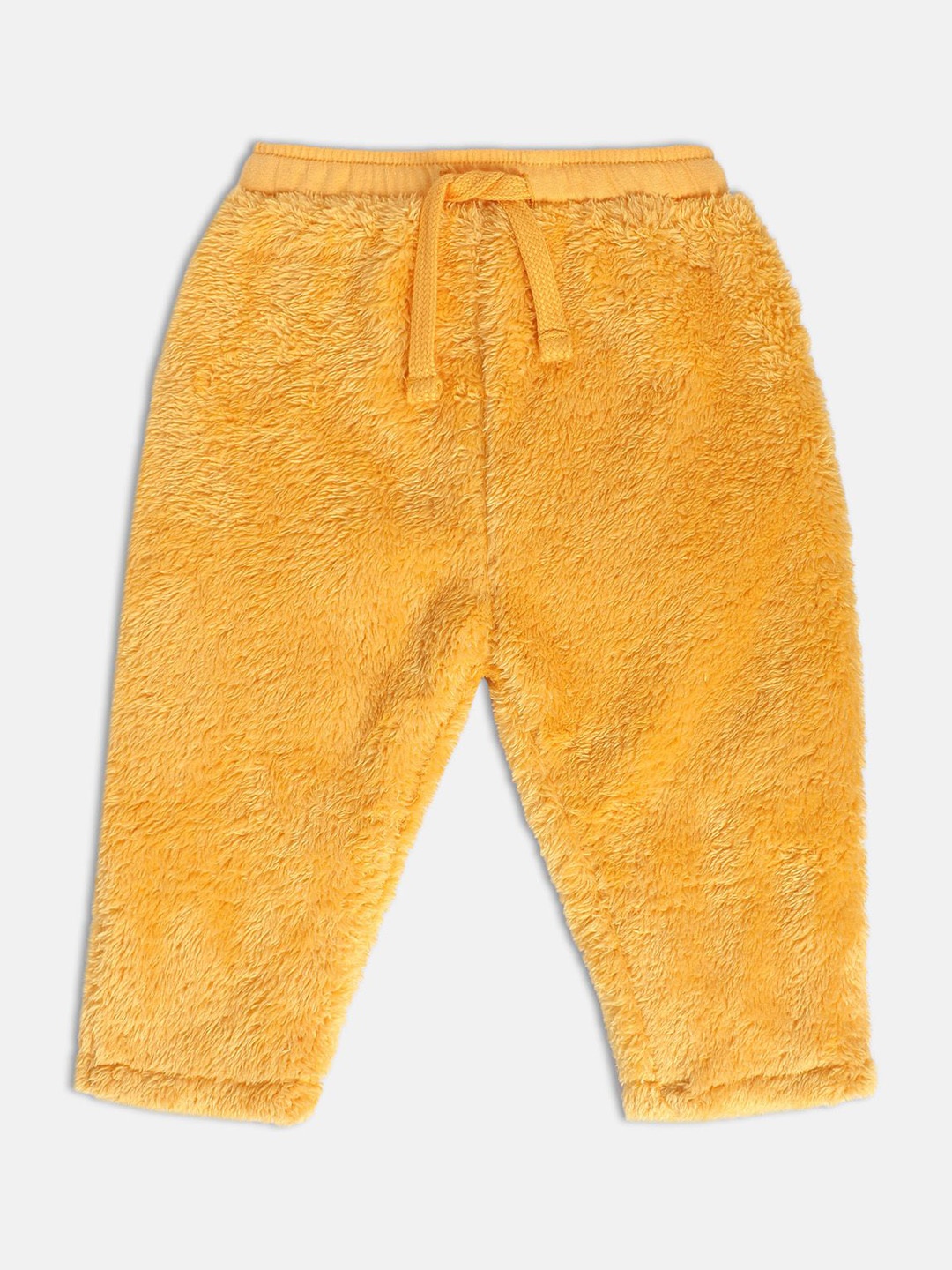 MINI KLUB Girls Mid-Rise Flat-Front Easy Wash Cotton Trousers, Yellow