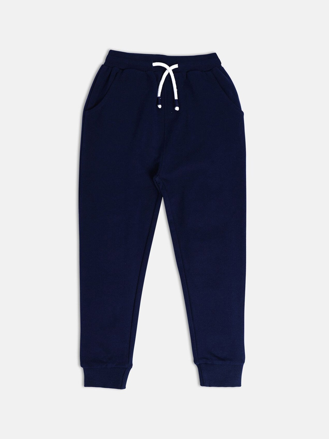 

MINI KLUB Boys Regular Fit Mid-Rise Easy Wash Pure Cotton Jogger, Navy blue
