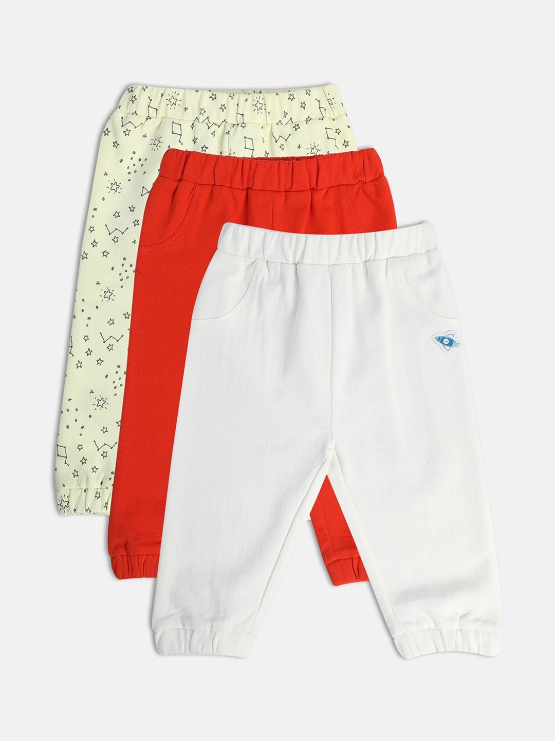 

MINI KLUB Infant Boys Pack Of 3 Mid-Rise Joggers, White