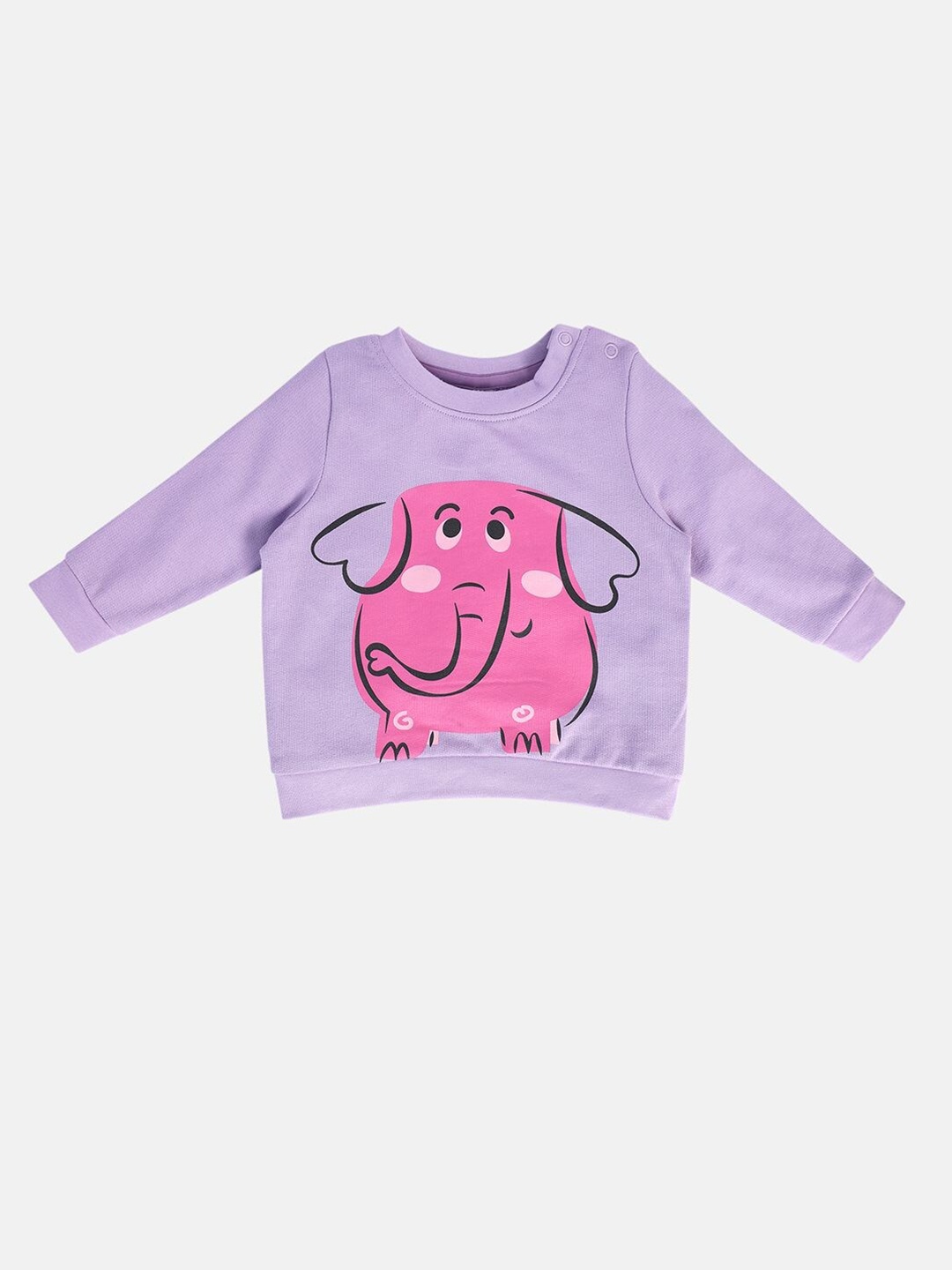 

MINI KLUB Infant Girls Graphic Printed Sweatshirt, Purple