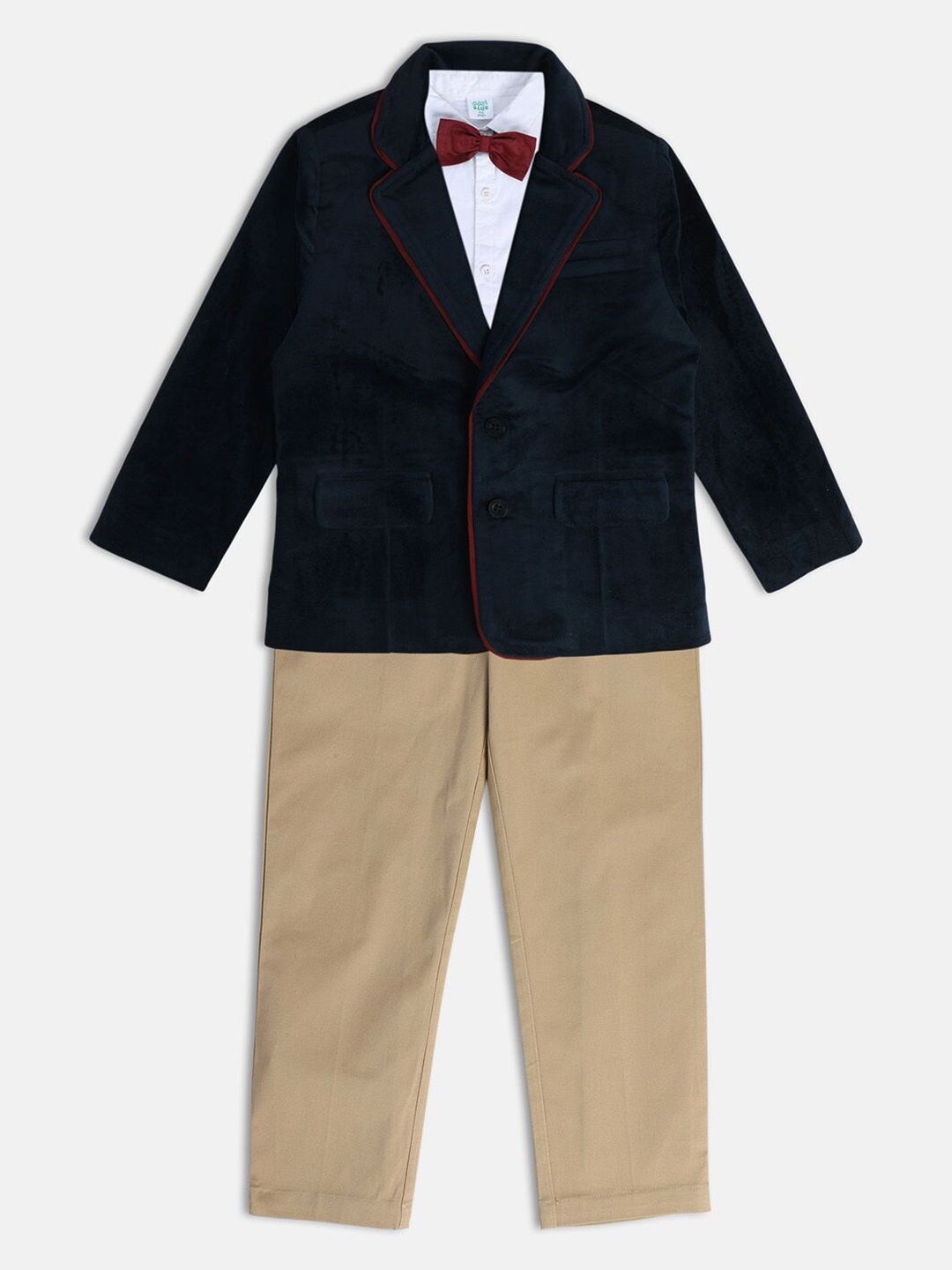 

MINI KLUB Boys Shirt Collar Pure Cotton Clothing Set, Navy blue