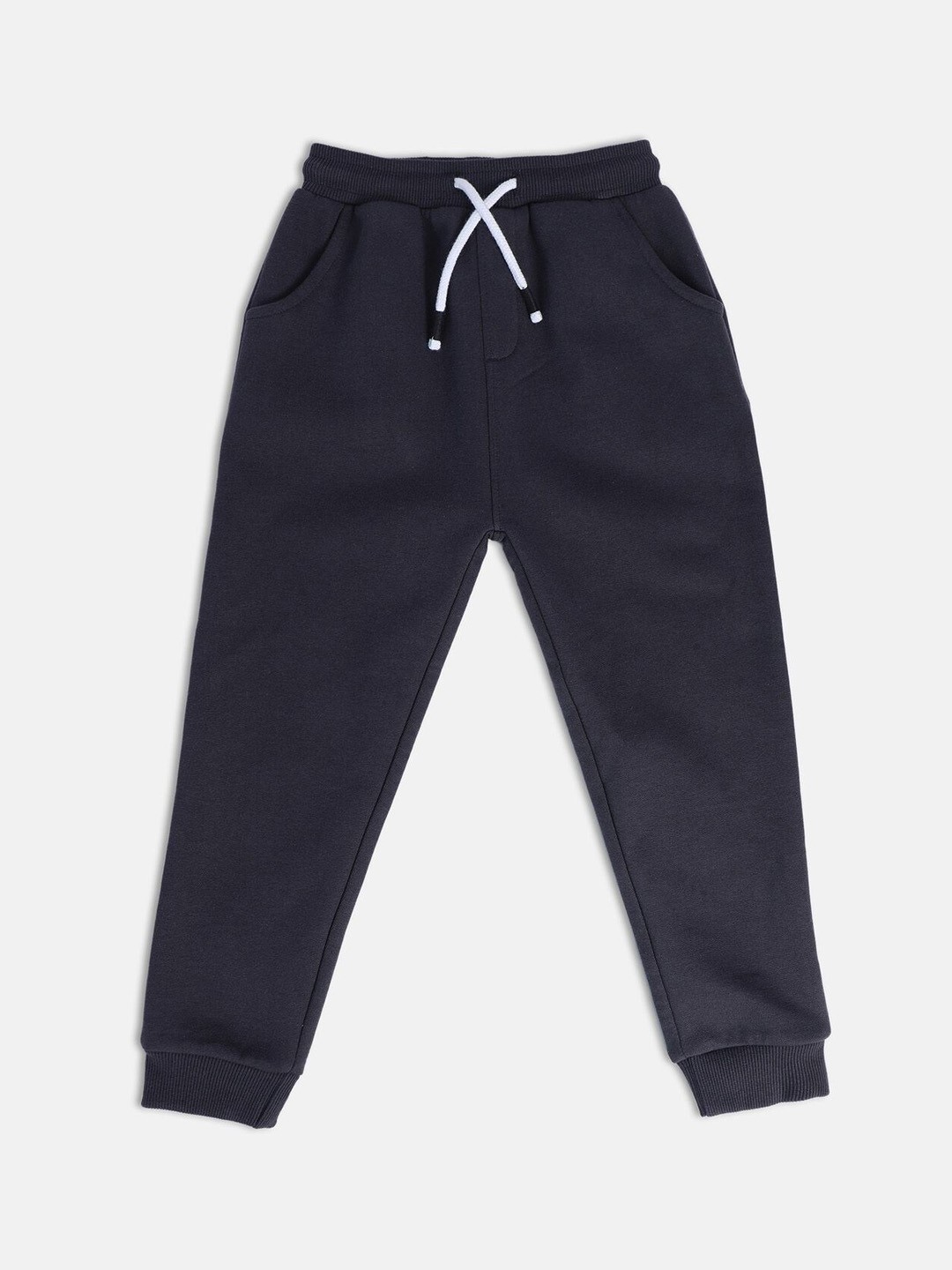 

MINI KLUB Boys Mid-Rise Easy Wash Pure Cotton Joggers, Grey