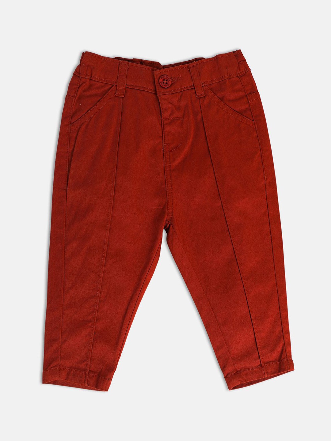 

MINI KLUB Infants Boys Mid-Rise Easy Wash Pure Cotton Trousers, Rust