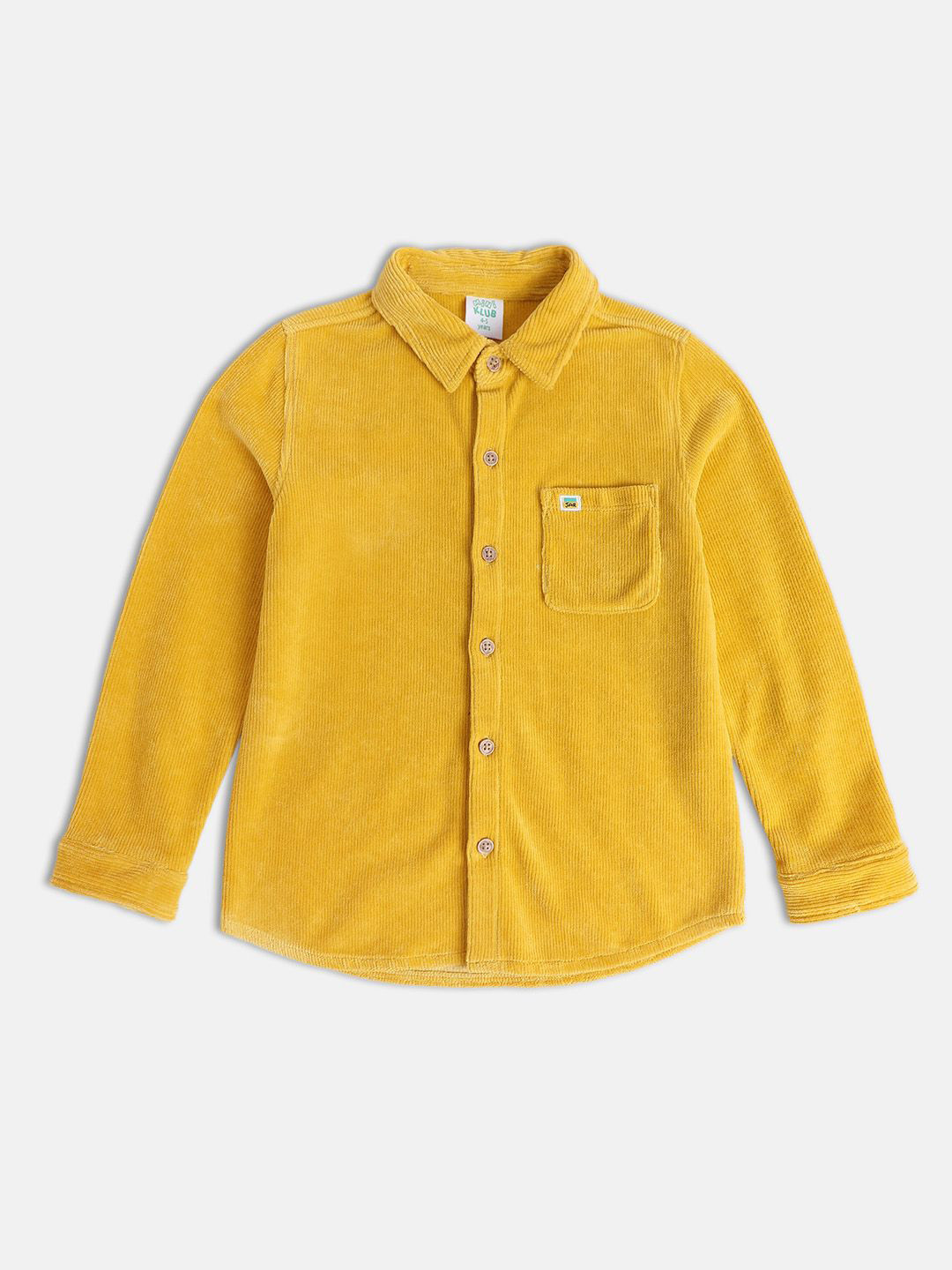 

MINI KLUB Boys Spread Collar Casual Pure Cotton Shirt, Yellow