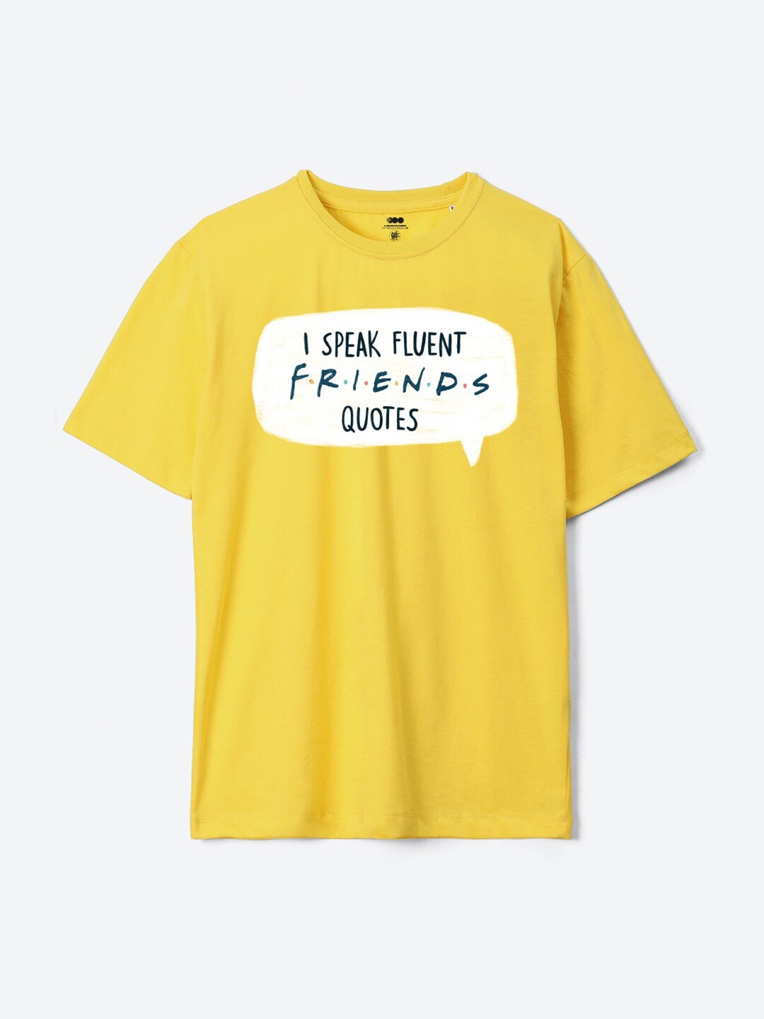 

YK Warner Bros Kids Typography Printed Oversized Pure Cotton T-Shirt, Yellow