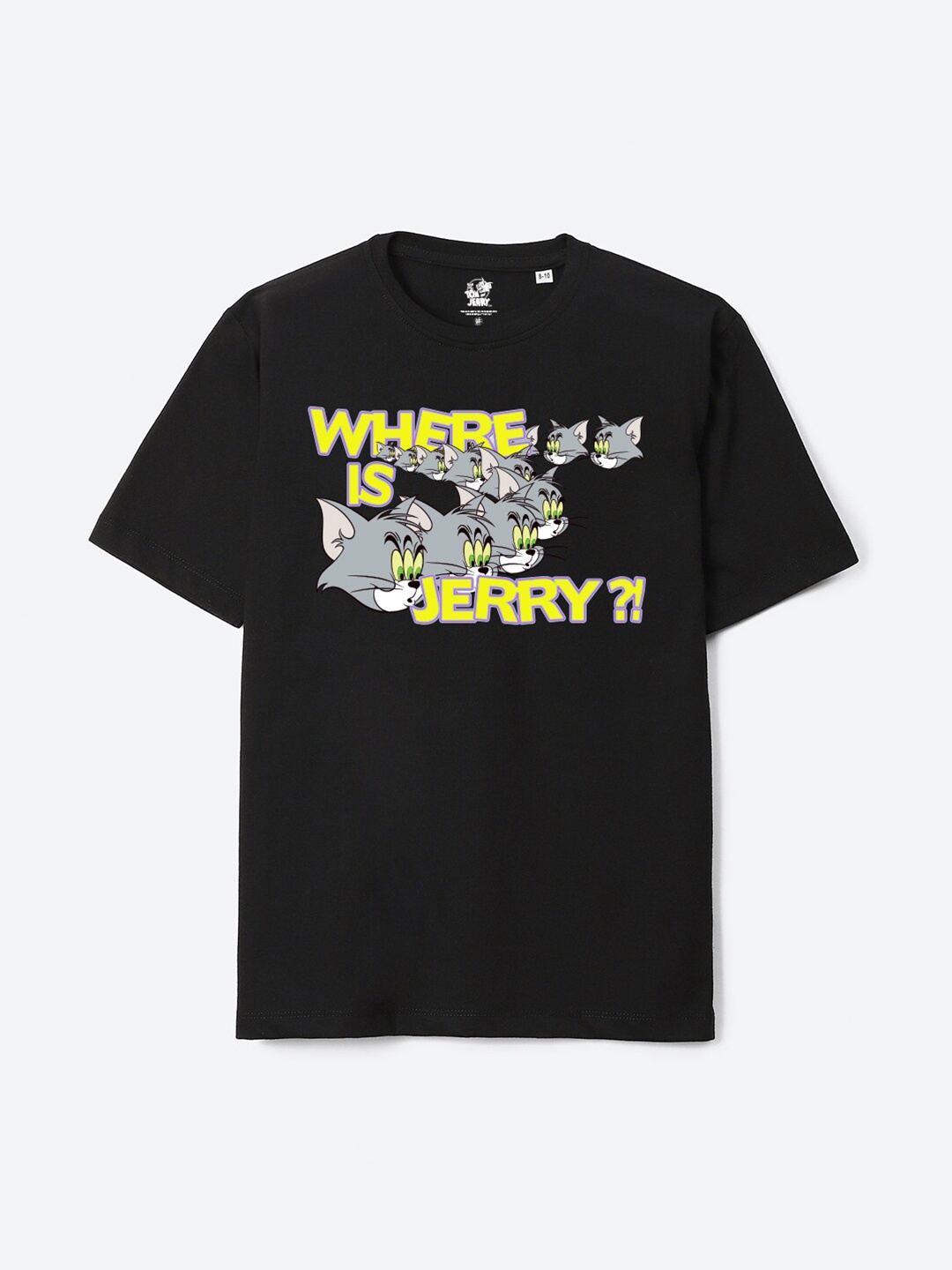 

YK Warner Bros Kids Graphic Printed Oversized Pure Cotton T-Shirt, Black