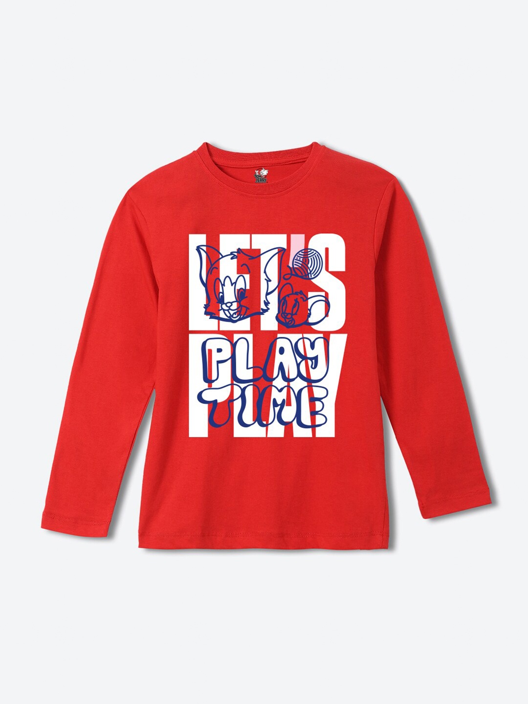 

YK Warner Bros Kids Typography Printed Oversized Pure Cotton T-Shirt, Red