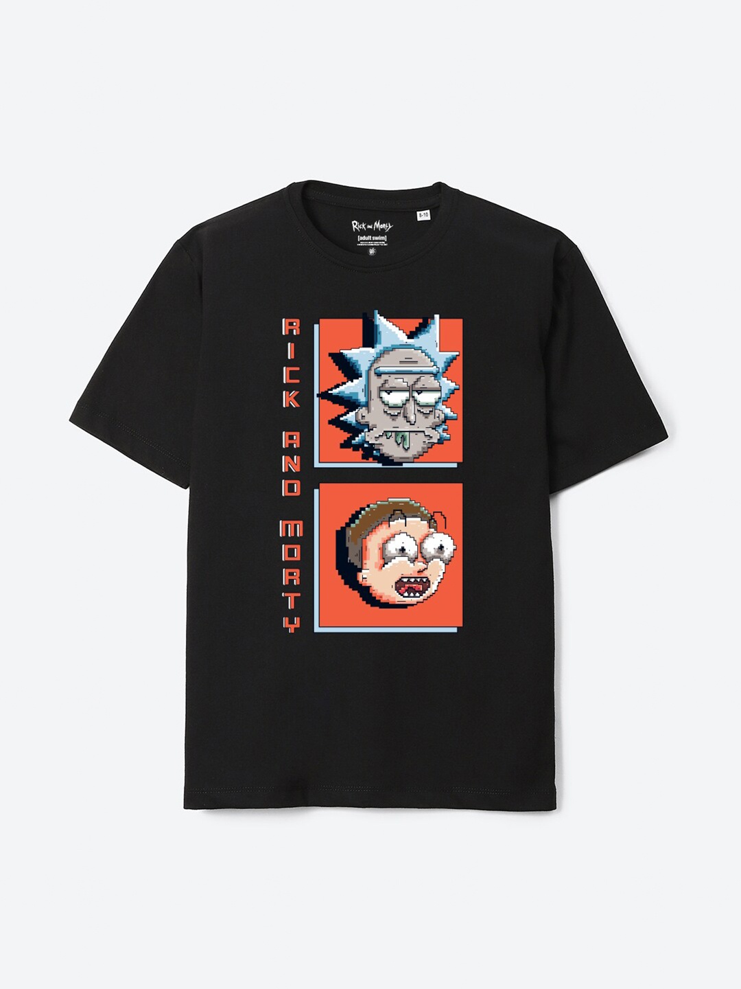 YK Warner Bros Boys Graphic Printed Oversized Pure Cotton T-Shirt, Black