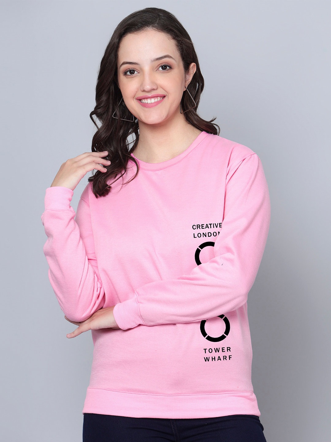 

Fashion And Youth Printed Cotton Sweatshirt, Pink
