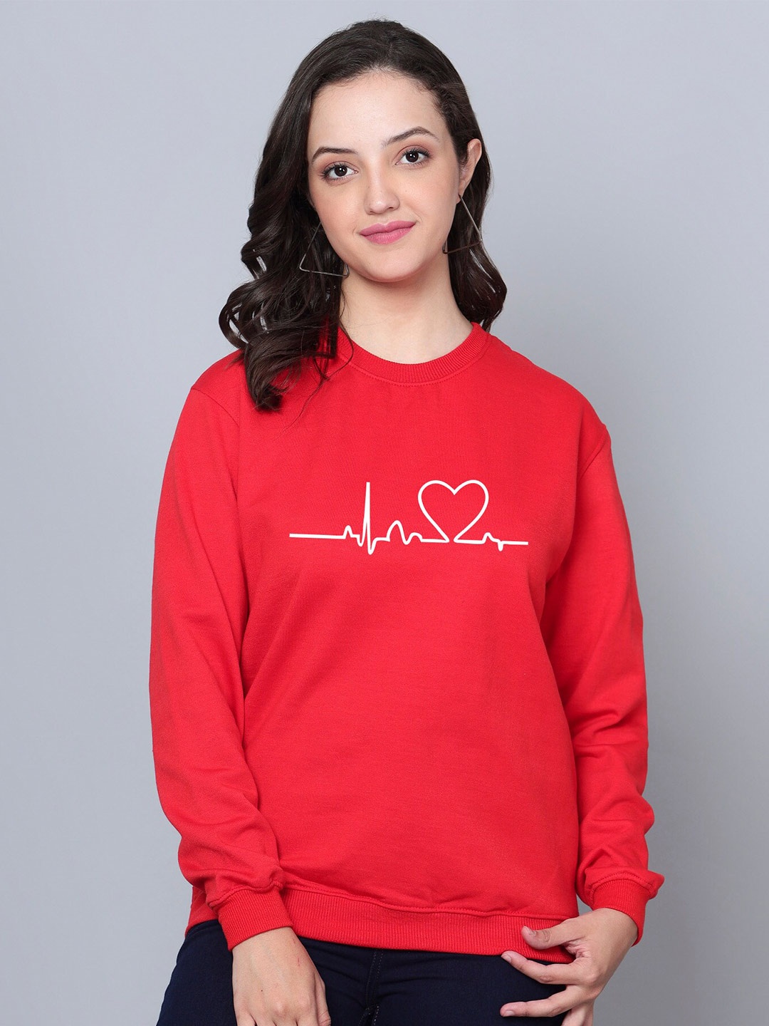 

Fashion And Youth Printed Cotton Sweatshirt, Red