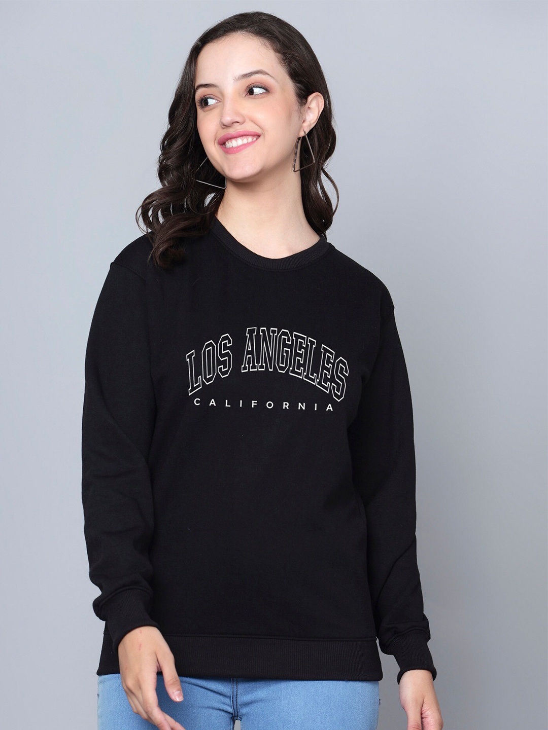 

Fashion And Youth Typography Printed Fleece Sweatshirt, Black