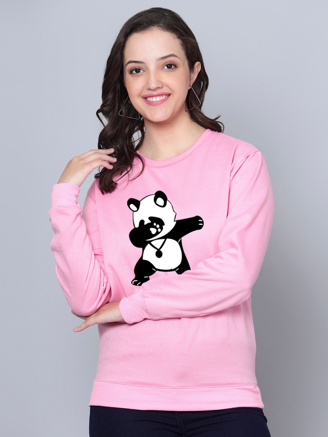 

Fashion And Youth Graphic Printed Fleece Sweatshirt, Pink