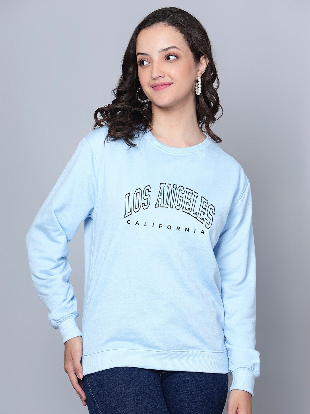 

Fashion And Youth Typography Printed Fleece Sweatshirt, Blue