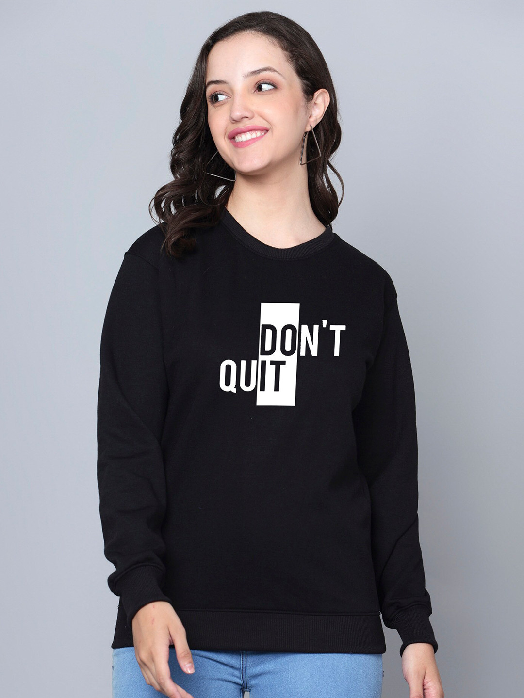 

Fashion And Youth Typography Printed Sweatshirt, Black