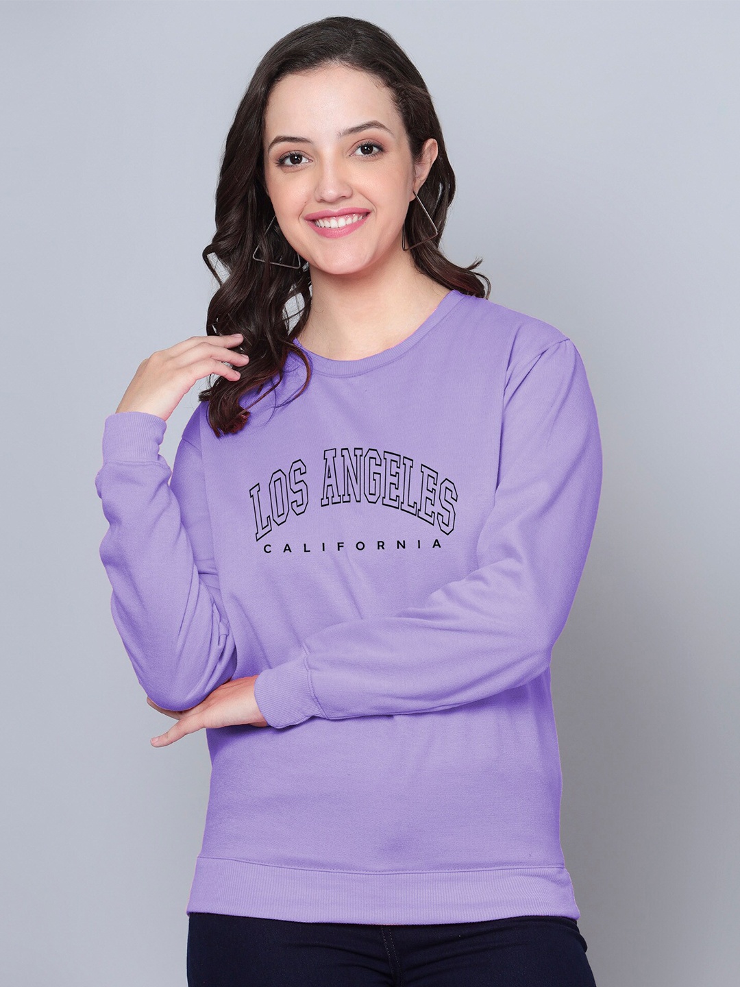 

Fashion And Youth Typography Printed Fleece Pullover Sweatshirt, Lavender