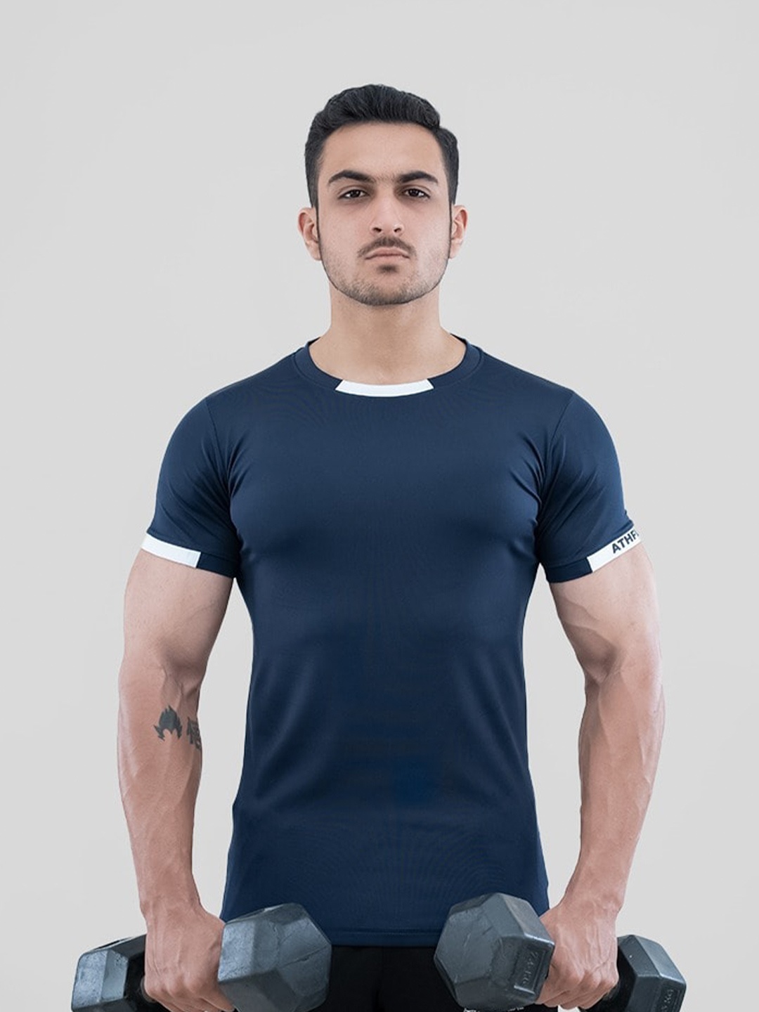 

Athflex Round Neck T-shirt, Navy blue