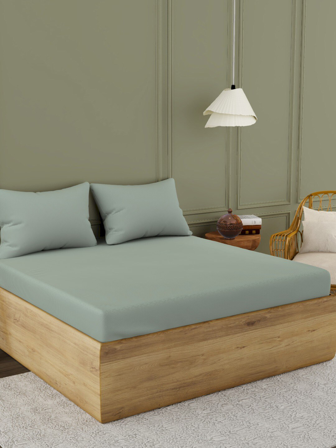 

Himeya Grey Cotton 300 TC King Bedsheet with 2 Pillow Covers