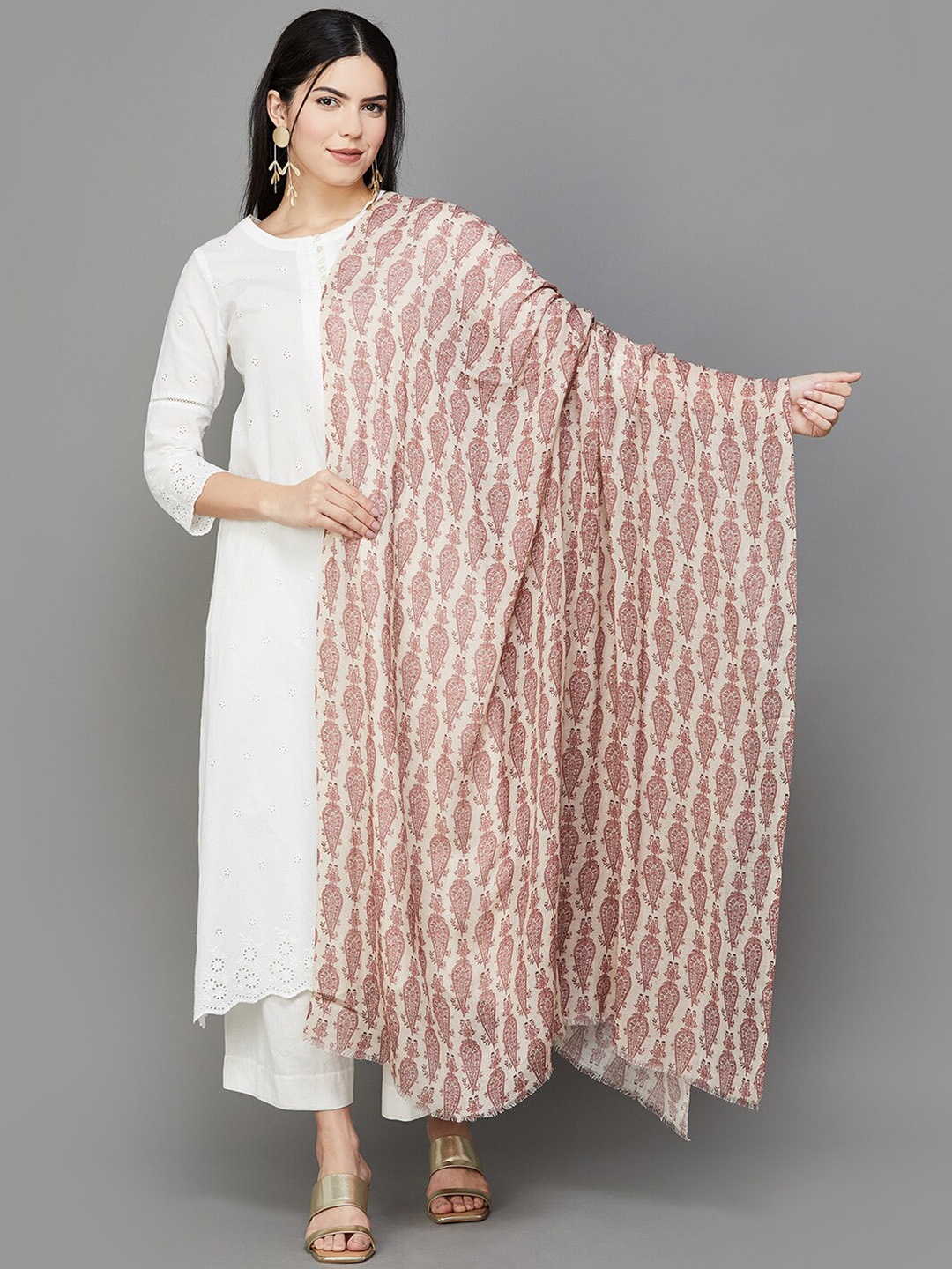

Melange by Lifestyle Paisley Printed Shawl, Beige