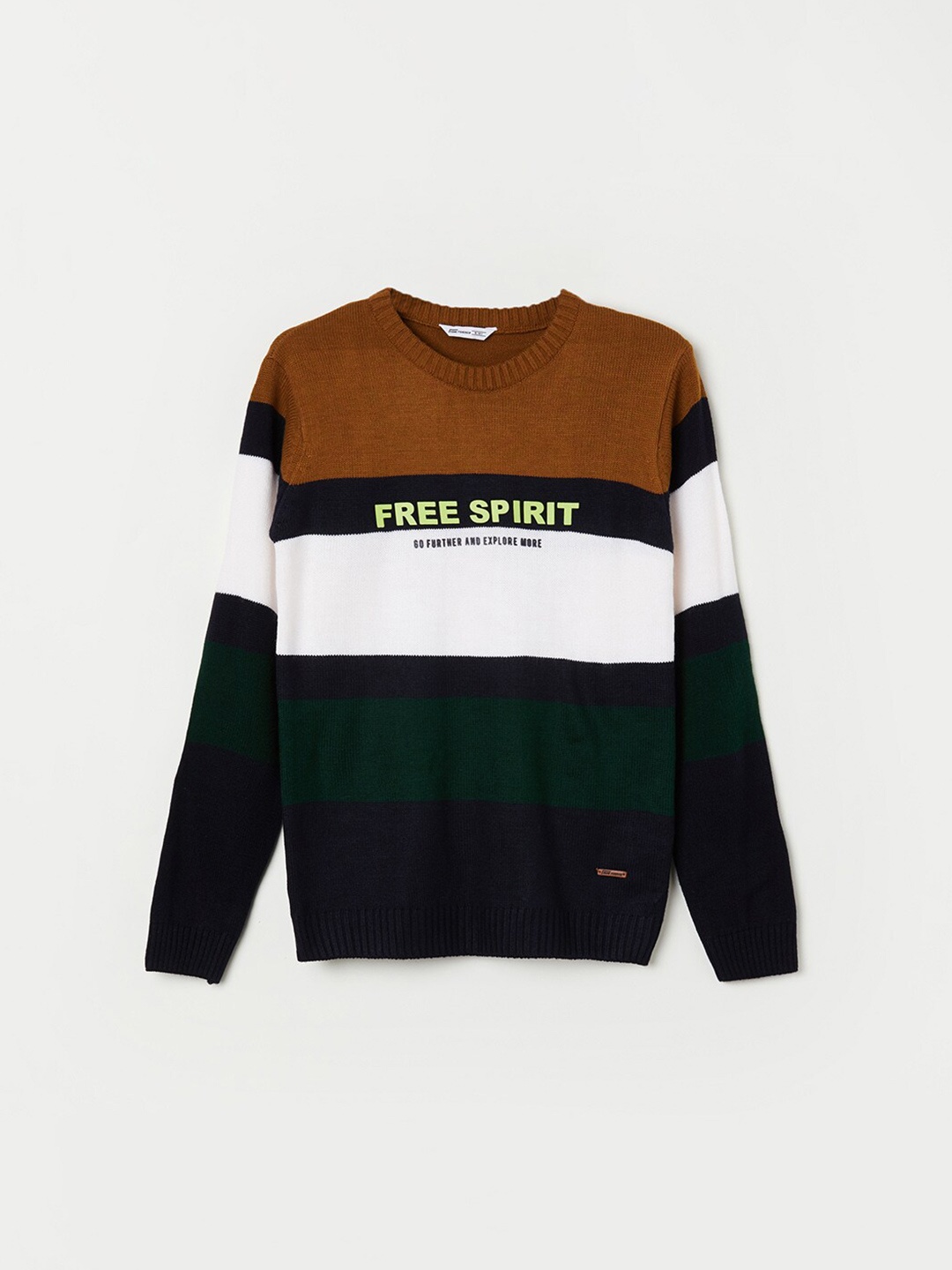 

Fame Forever by Lifestyle Boys Colourblocked Acrylic Pullover, White