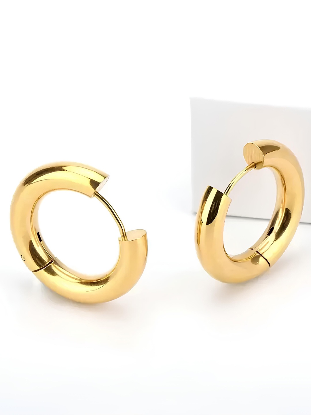 

KARISHMA KREATIONS Stainless Steel Contemporary Hoop Earrings, Gold