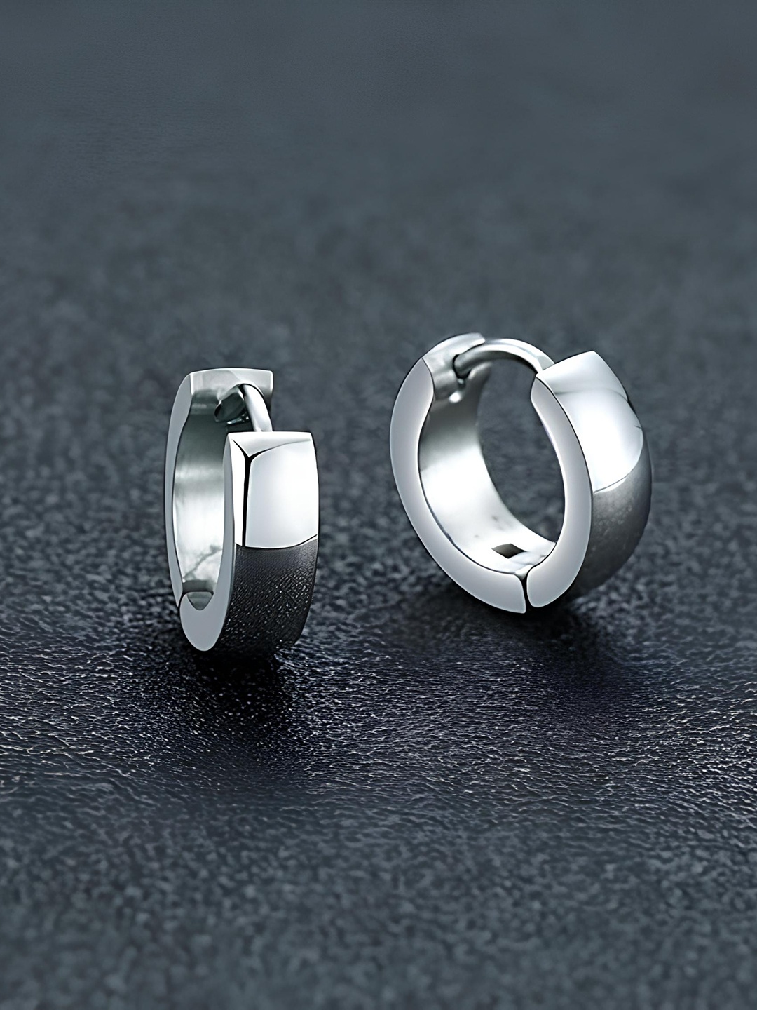 

KARISHMA KREATIONS Stainless Steel Contemporary Hoop Earrings, Silver