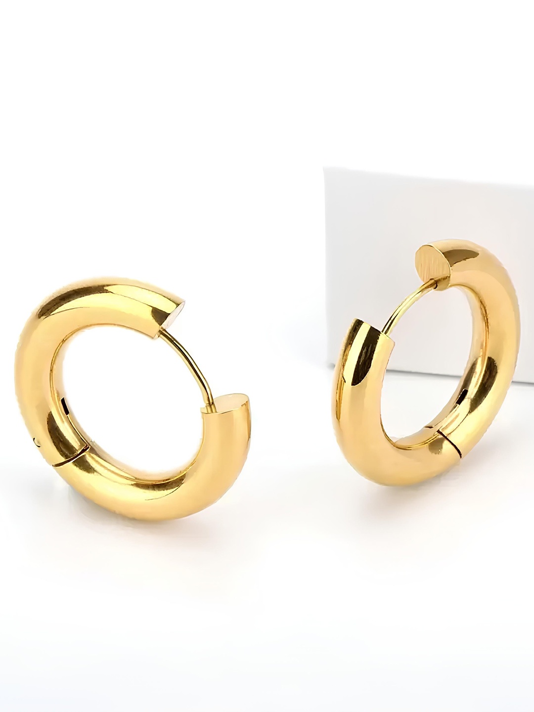 

KARISHMA KREATIONS Gold-Plated Stainless Steel Contemporary Hoop Earrings