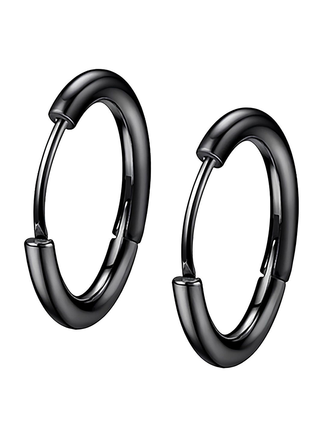 

KARISHMA KREATIONS Stainless Steel Contemporary Hoop Earrings, Black