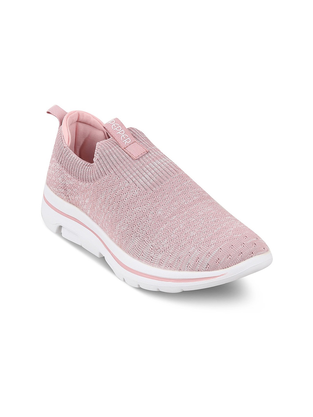 

PEPPER Women Textured Mesh Lightweight Comfort Insole Slip-On Sneakers, Pink