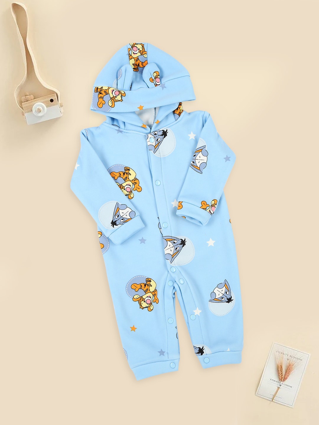 

MeeMee Infants Printed Cotton Romper, Blue