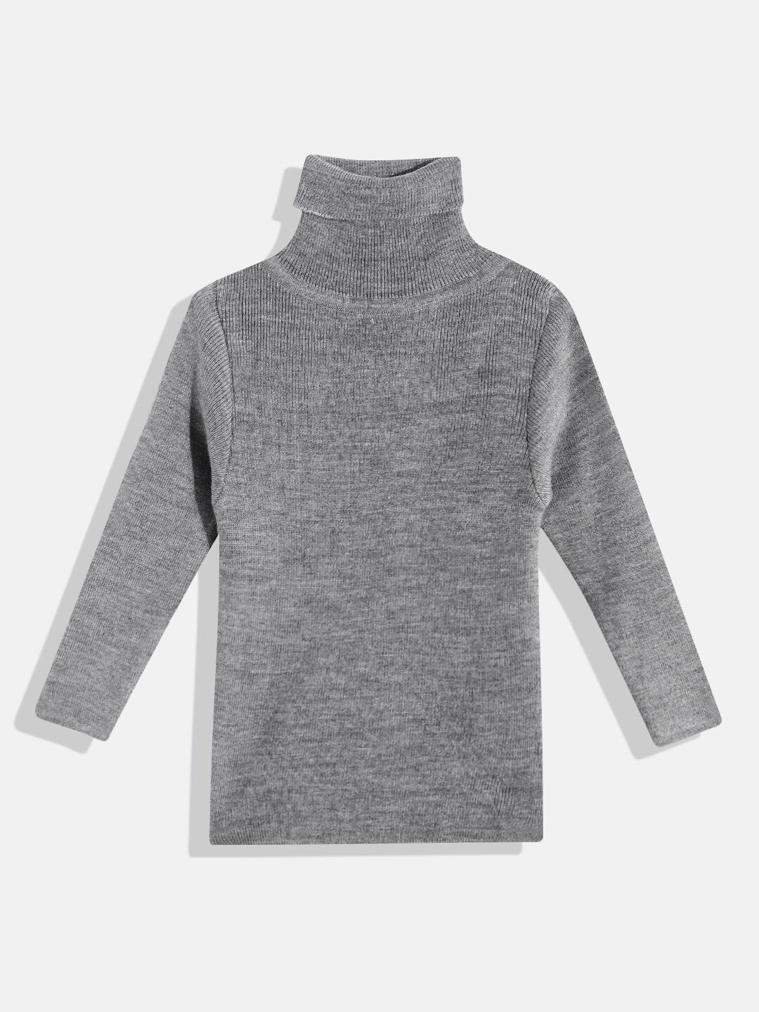 

RVK Kids Ribbed Turtle Neck Acrylic Pullover, Grey