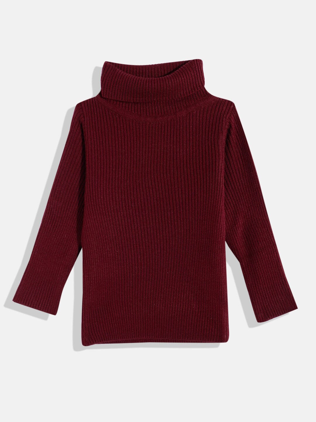 

RVK Kids Ribbed Turtle Neck Acrylic Pullover, Maroon