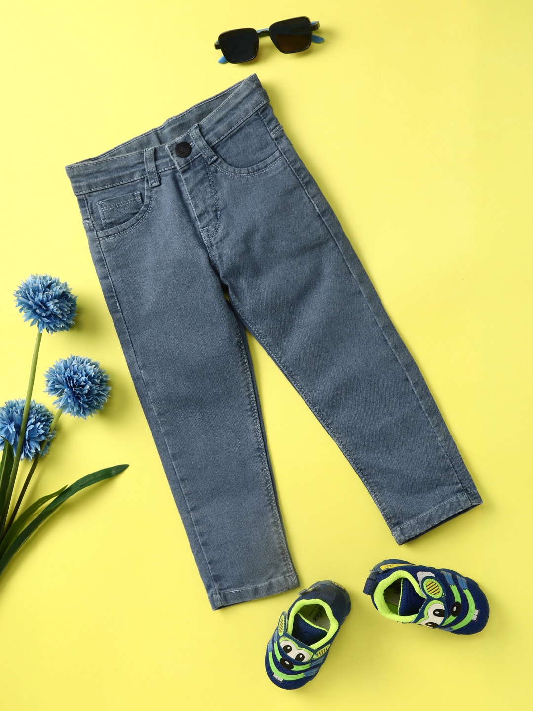 

V-Mart Boys Mid Rise Clean Look Cotton Jeans, Blue