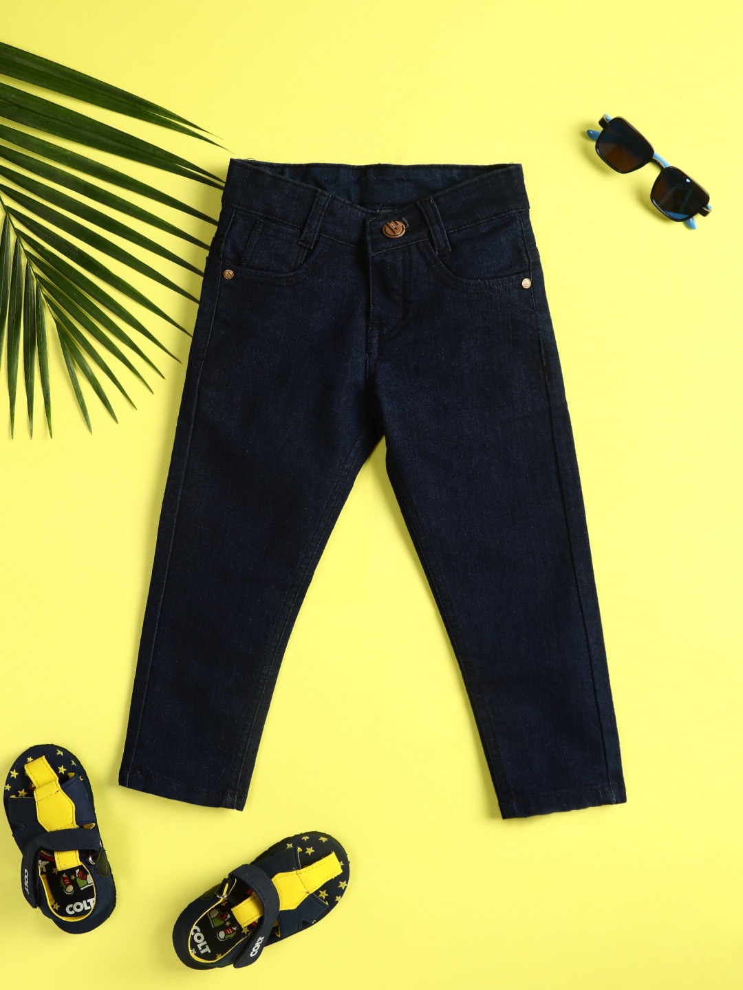 

V-Mart Boys Regular Fit Cotton Jeans, Navy blue