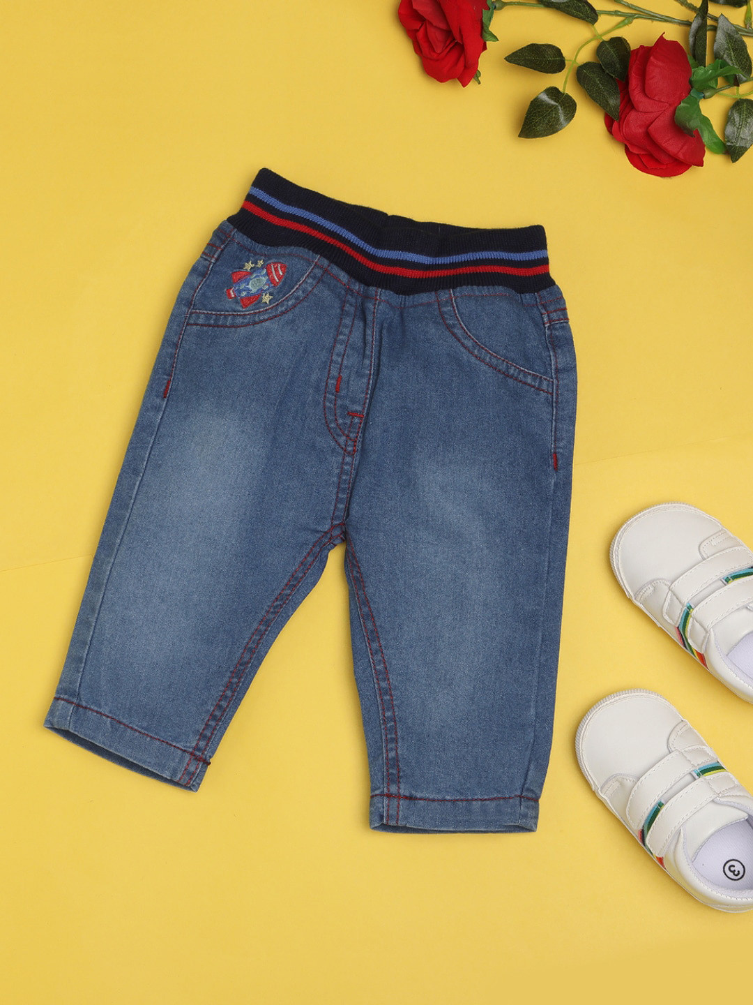 

V-Mart Infant Boys Slim Fit Light Fade Cotton Jeans, Blue