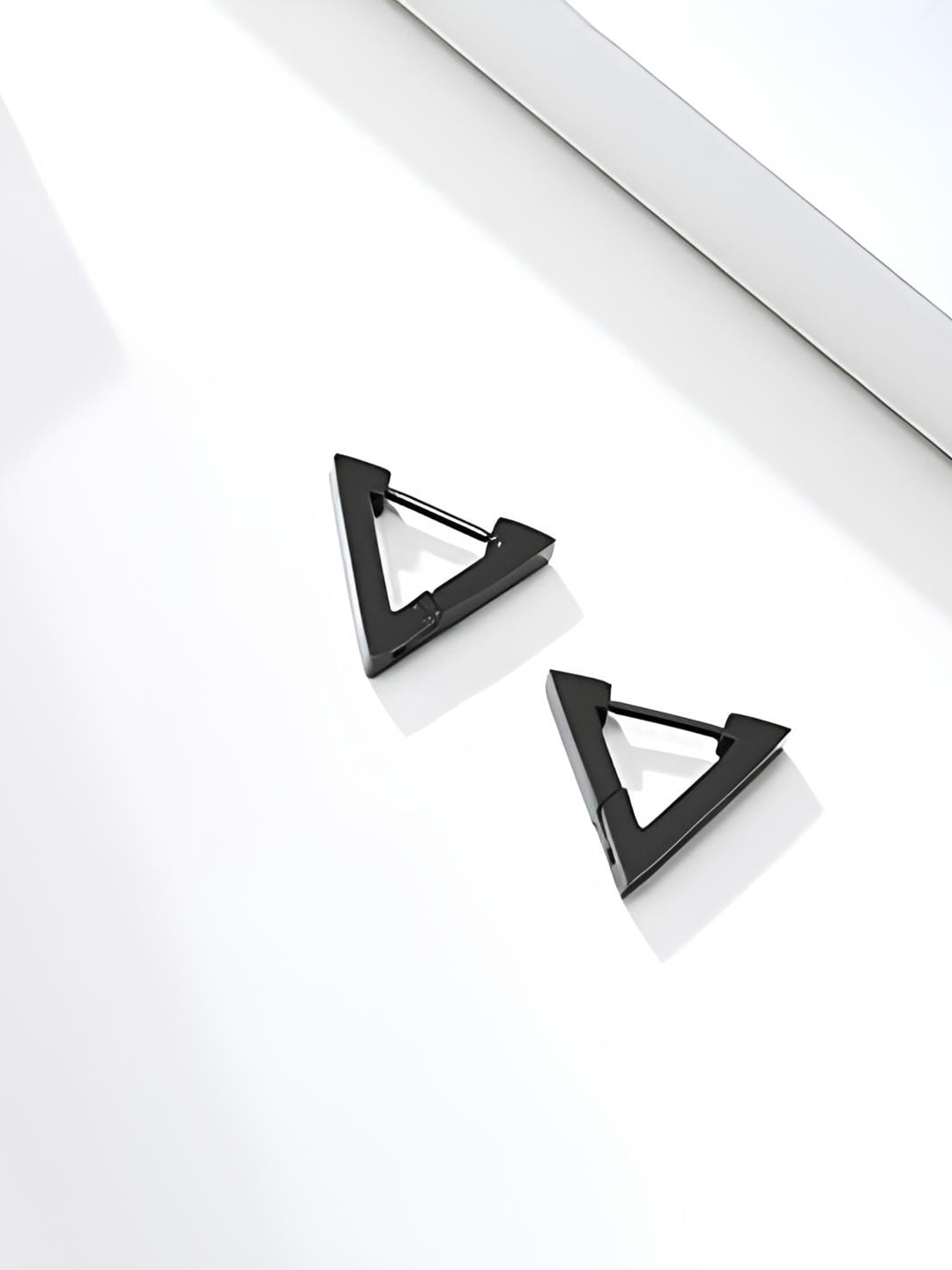 

KARISHMA KREATIONS Stainless Steel Geometric Drop Earrings, Black