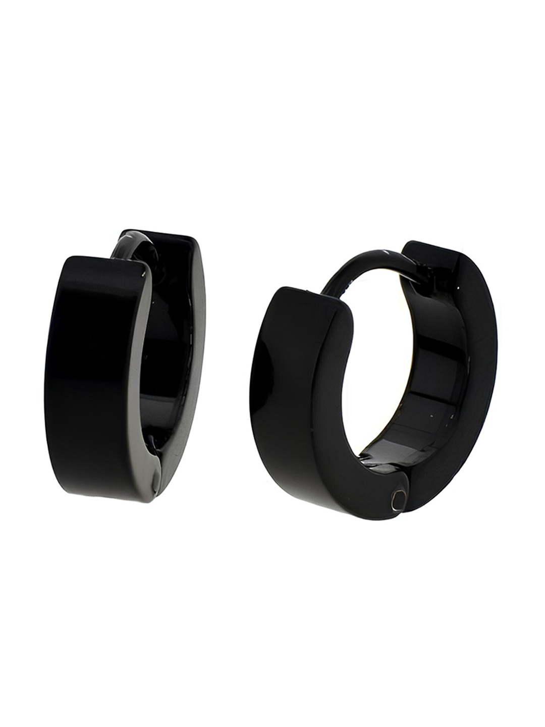 

KARISHMA KREATIONS Stainless Steel Contemporary Hoop Earrings, Black