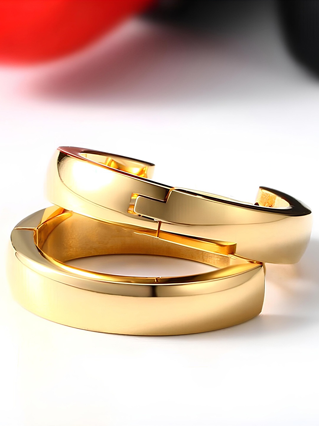 

KARISHMA KREATIONS Gold-Plated Circular Hoop Earrings