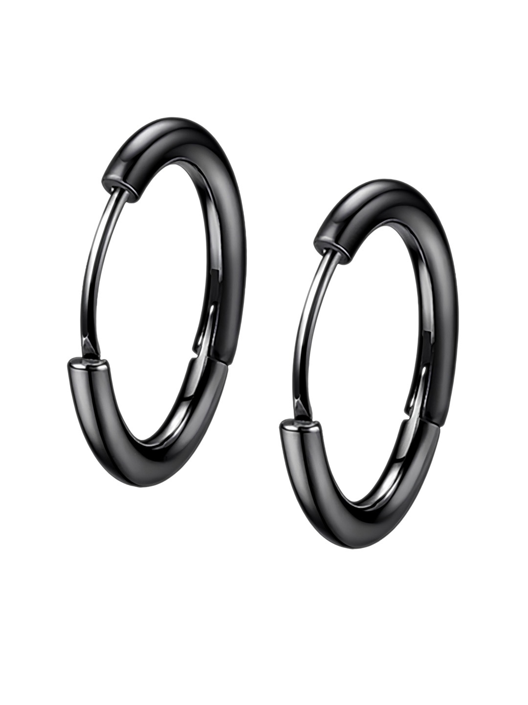 

KARISHMA KREATIONS Stainless Steel Hoop Earrings, Black