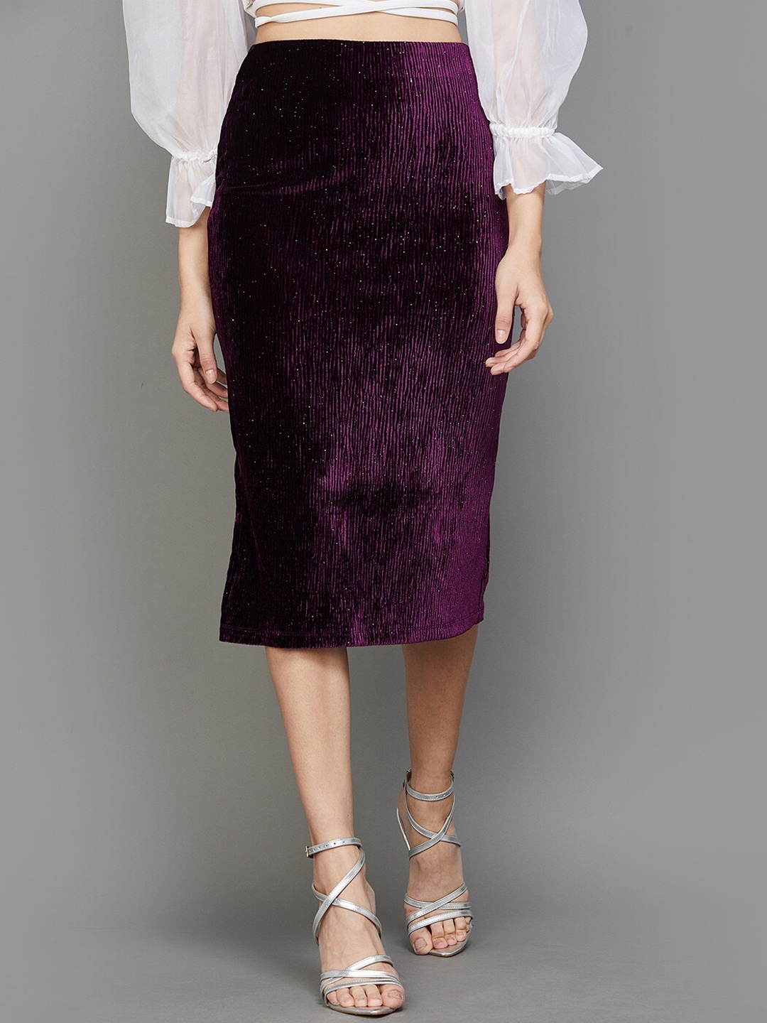 CODE by Lifestyle Self Design Pencil Midi Skirt, Purple