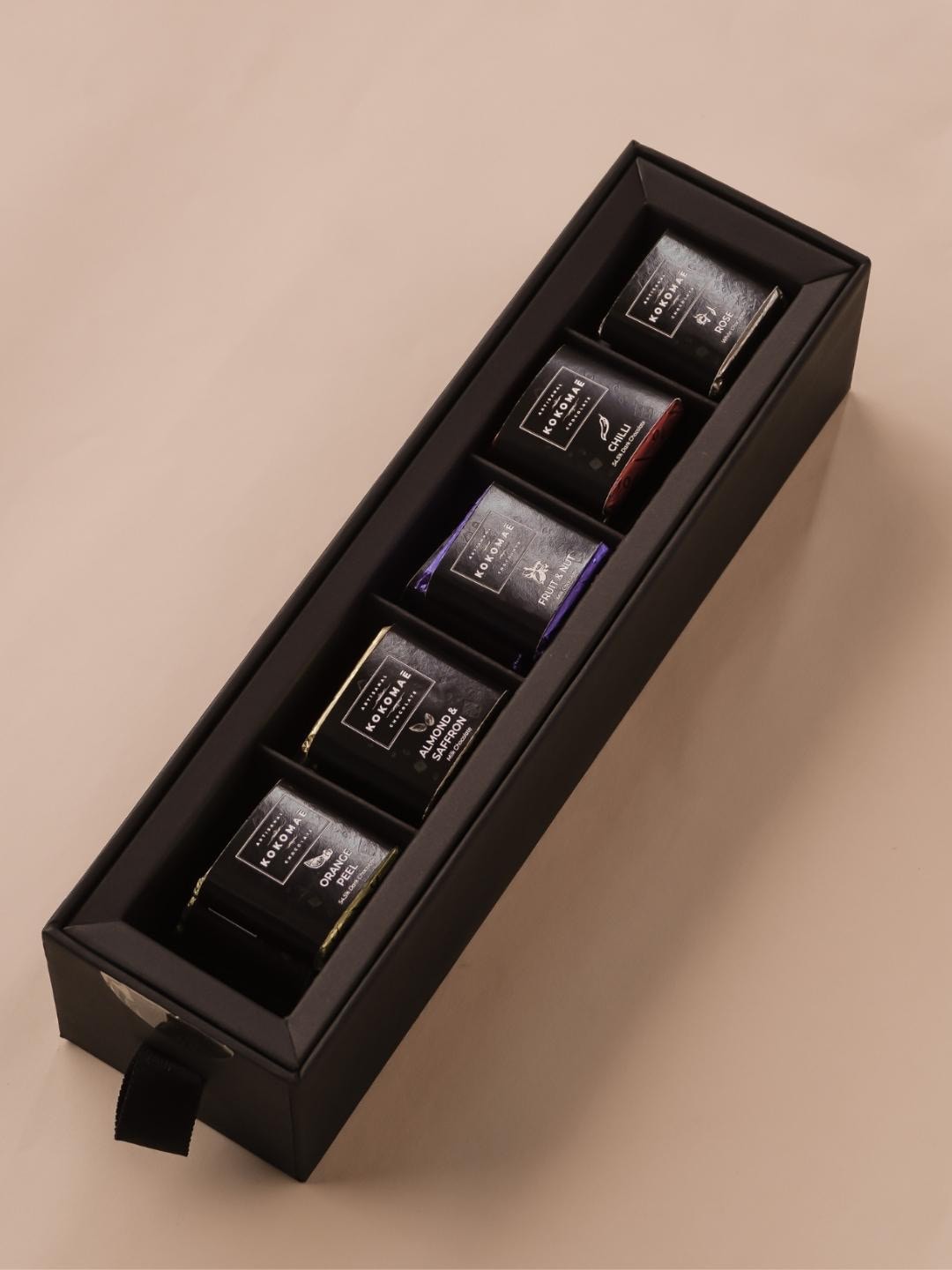 

Kokomae Artisanal Chocolate 25 Bites Sized Chocolates In 5 Flavours, Brown