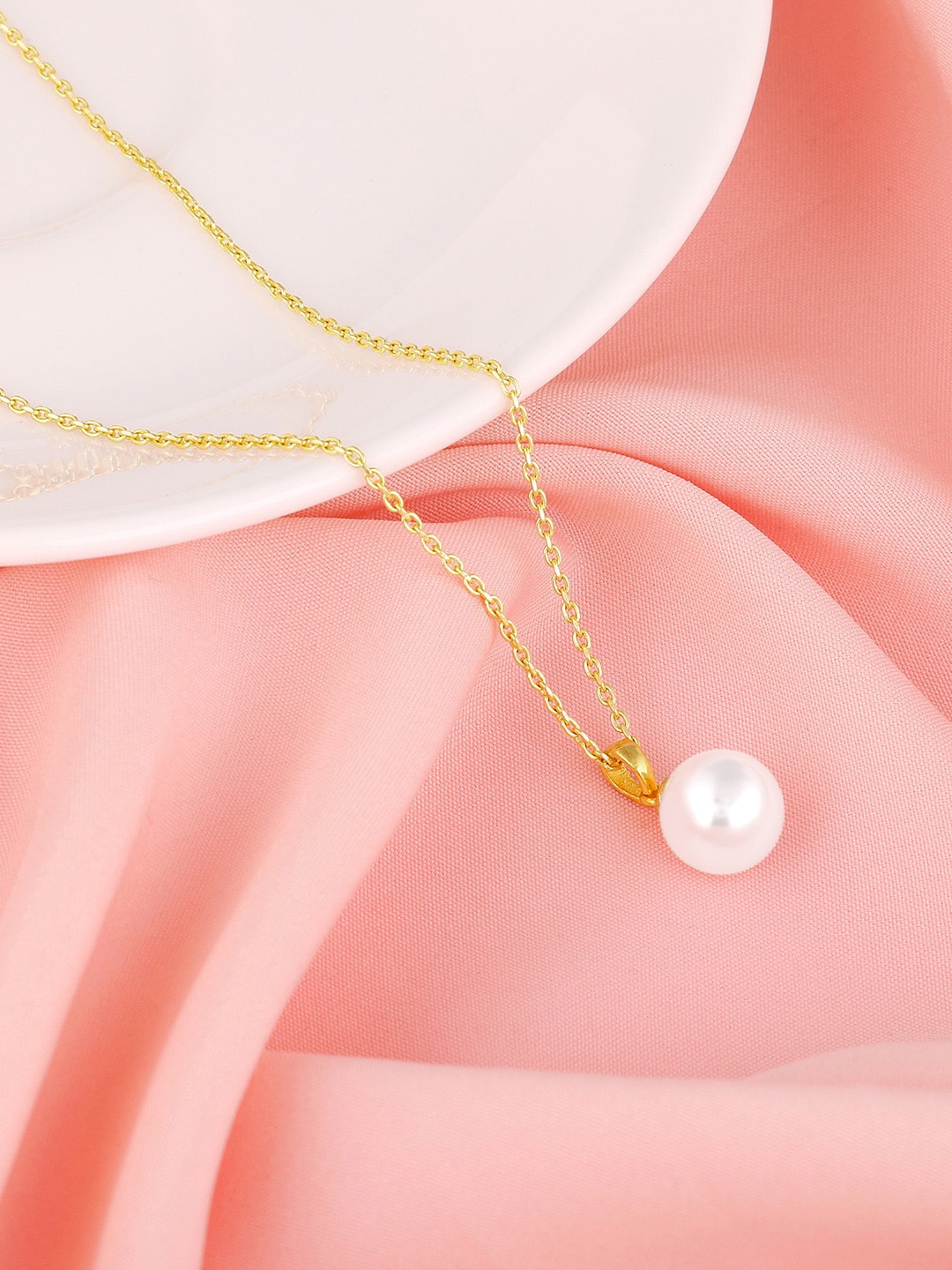 

GIVA 925 Sterling Silver Gold-Plated Pearly Pendant With Chain
