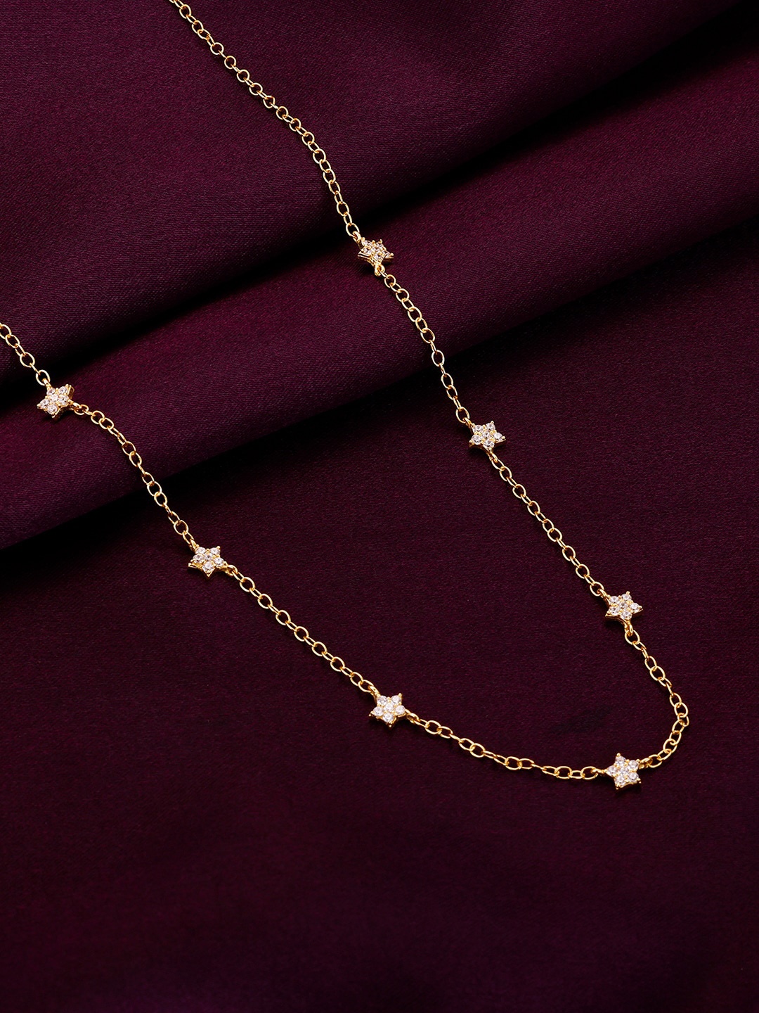 

GIVA 92.5 Sterling Silver Gold-Plated CZ-Studded Necklace & Bracelet